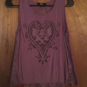 Purple lace tank top